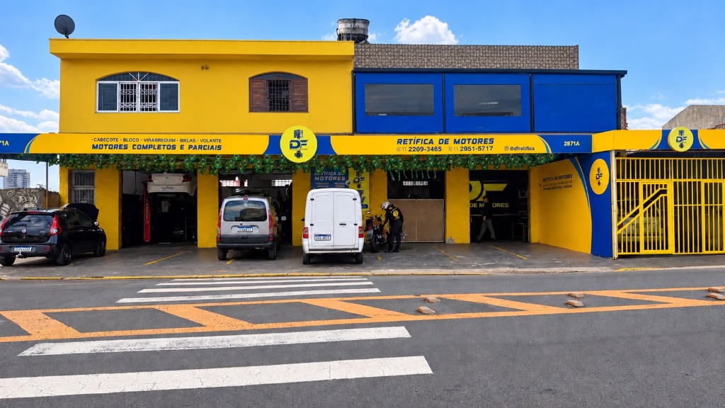 Fachada Oficial DF Retífica de Motores - Av. Conceição, 2871